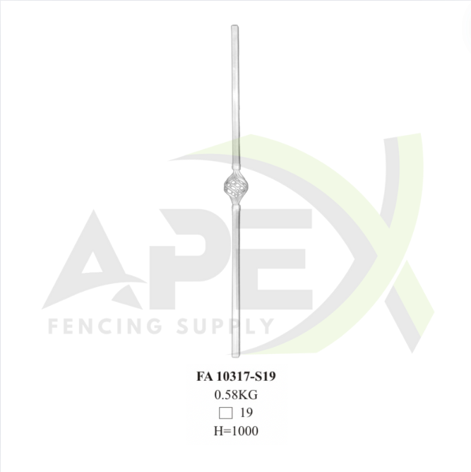 Forged Aluminium Baluster - H=1000