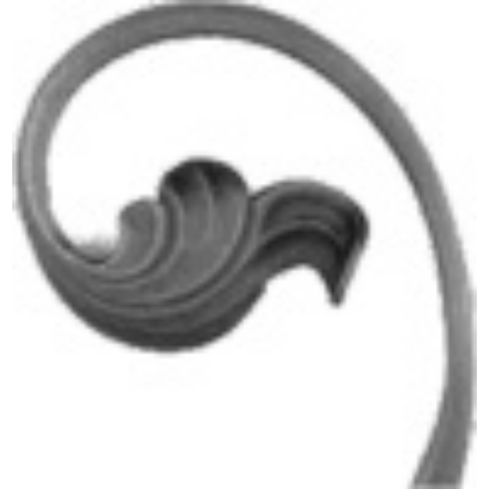 Smooth Flat Bar Scroll w/leaves 16x8 100x150