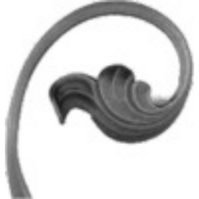 Smooth Flat Bar Scroll w/leaves 16x8 100x150